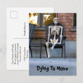 Funny Cute Skeleton New Address Moving Briefkaart (Voorkant / Achterkant)