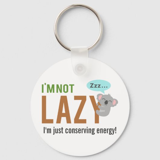 Funny Cute Sleeping Koala Beer not Lazy Quote Sleutelhanger (Voorkant)