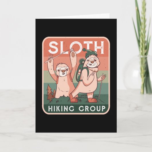 Funny Cute Sloth Hiking Group Hiker Gift Kaart (Voorkant)