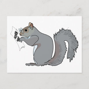 Funny Cute Squirrel Glasses Acorn Map Briefkaart