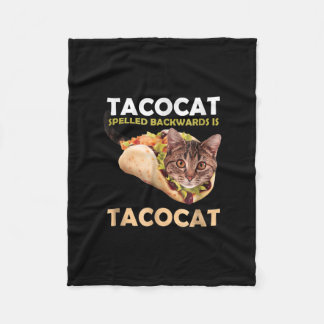 Funny Cute Tacocat Taco Cat Spelling Backward Fleece Deken