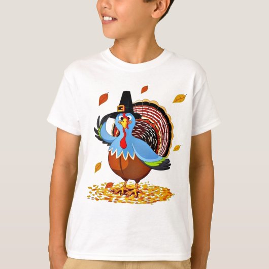 Funny Cute Thanksgiving Turkije in een Pet van een T-shirt (Voorkant)