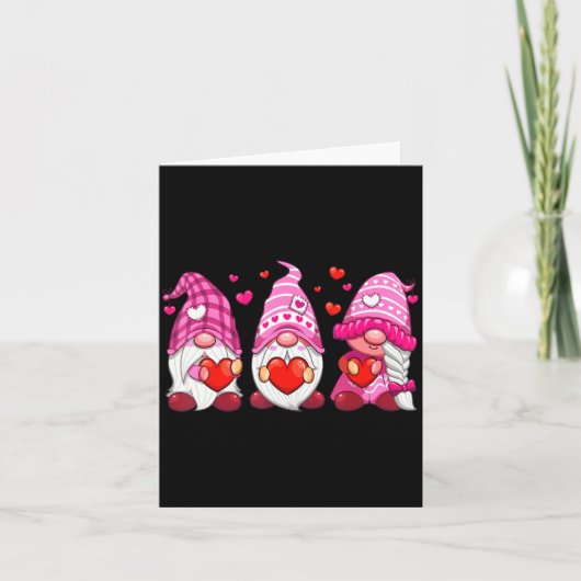 Funny Cute Three Gnomies Nk Hearts Matching Vale Kaart (Voorkant)