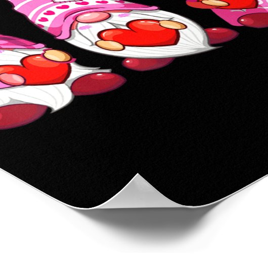 Funny Cute Three Gnomies Nk Hearts Matching Vale  Poster (Hoek)