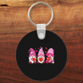 Funny Cute Three Gnomies Nk Hearts Matching Vale  Sleutelhanger (Voorkant)