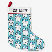 Funny Cute Tooth met Toothpaste Pattern Custom Kleine Kerstsok (Voorkant)
