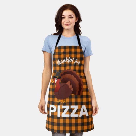 Funny cute Turkey: bedankt voor Pizza Schort (Gedragen)