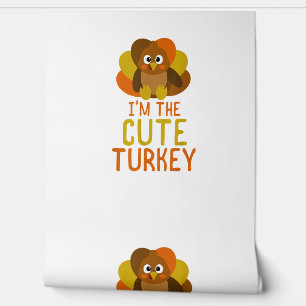Funny Cute Turkey Family Matching Thanksgiving Behang