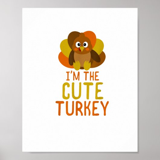 Funny Cute Turkey Family Matching Thanksgiving Poster (Voorkant)