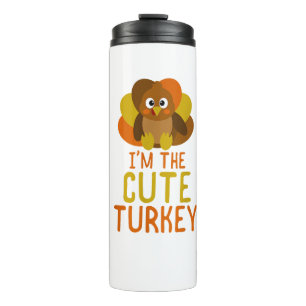 Funny Cute Turkey Family Matching Thanksgiving Thermosbeker