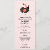 Funny Cute Turkey Thanksgiving Dinner Menu (Voorkant)