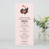 Funny Cute Turkey Thanksgiving Dinner Menu (Staand voorkant)