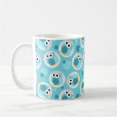 Funny Cute Turquoise Owl Pattern Mok (Links)
