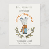Funny Cute Ugly Sweater Leafy Reindekerst Feestdagenkaart (Voorkant)