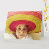 FUNNY CUTE VIEILLE DAME CARTE D'ANNIVERSAIRE POUR (Fleur jaune)