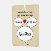 Funny & Cute Wedding Advice Kerstversiering Metalen Ornament (Voorkant links)
