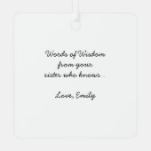 Funny & Cute Wedding Advice Kerstversiering Metalen Ornament (Achterkant)