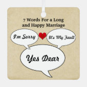 Funny & Cute Wedding Advice Kerstversiering Metalen Ornament (Voorkant)