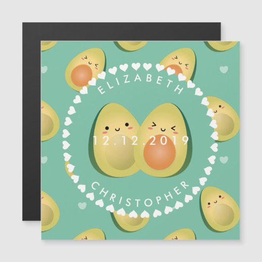 Funny Cute Whimsical Modern Save the Date Wedding Magnetische Uitnodiging (Voorkant / Achterkant)