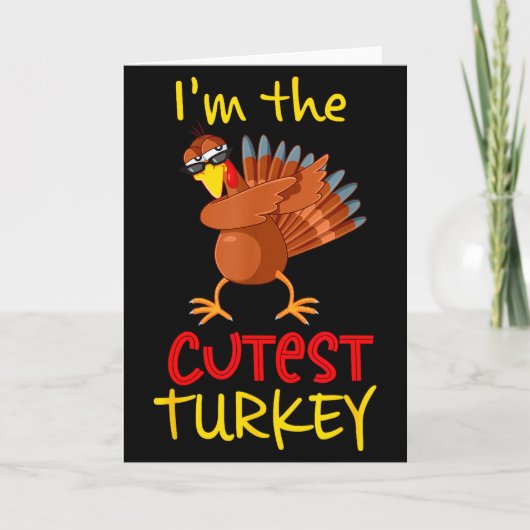 Funny Cutest Turkey Matching Family Group Thanksgi Kaart (Voorkant)