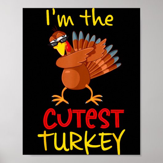 Funny Cutest Turkey Matching Family Group Thanksgi Poster (Voorkant)