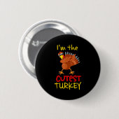 Funny Cutest Turkey Matching Family Group Thanksgi Ronde Button 5,7 Cm (Voorkant /achterkant)