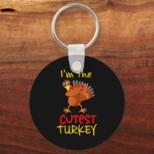 Funny Cutest Turkey Matching Family Group Thanksgi Sleutelhanger (Voorkant)