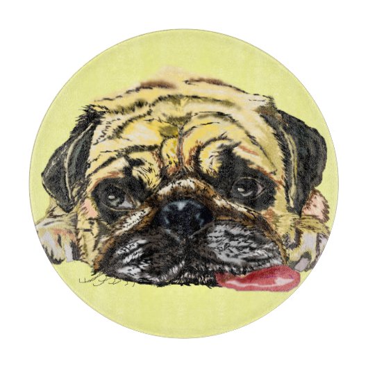 Funny Cutting Board met Pug Dog - Uw kleuren Snijplank (Voorkant)