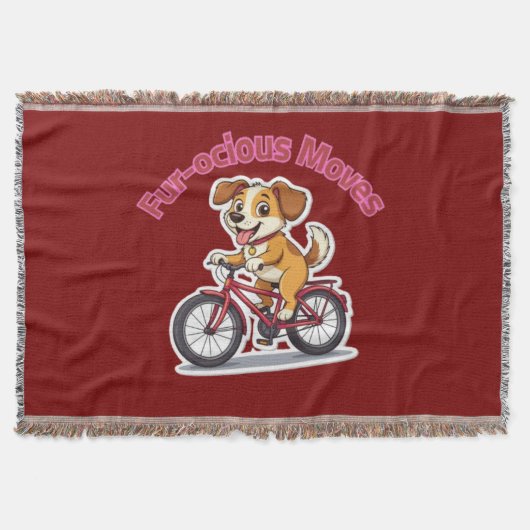 **Funny Cycling Dog – Cute Dog Riding a Bicycle Il Deken (Voorkant)