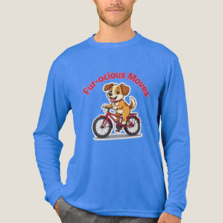 **Funny Cycling Dog – Cute Dog Riding a Bicycle Il Tri-Blend Shirt