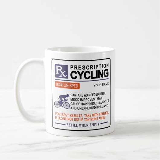 Funny Cycling Mok Voorgeschreven ontwerp (Links)