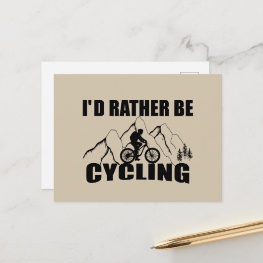 Funny cycling quote briefkaart (Voorkant / Achterkant in situ)