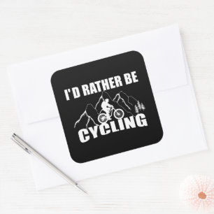 Funny cycling quote vierkante sticker