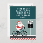 Funny Cycliste Carte de Noël (Devant / Derrière)