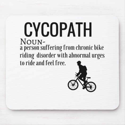 Funny Cycopath Noun Design Dictionary Definition Muismat (Voorkant)