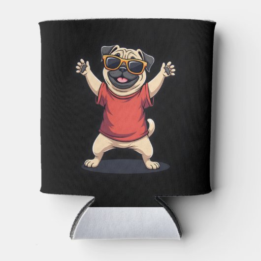 Funny Dabbing Dab Pug Dog Pets Dance Animal Puppy Blikjeskoeler (Voorkant)