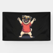 Funny Dabbing Dab Pug Dog Pets Dance Animal Puppy Spandoek (Horizontaal)