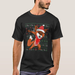 Funny Dabbing Fox Ugly KerstSweater Party Cos. T-shirt