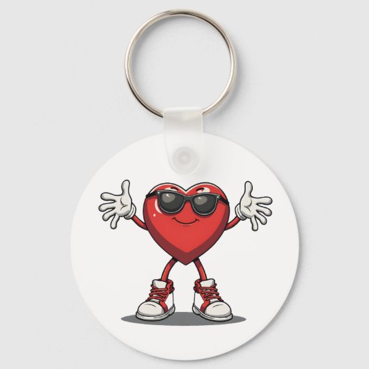 Funny Dabbing Heart Valentijns Sleutelhanger (Voorkant)