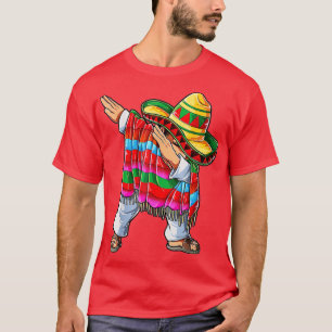 Funny Dabbing Mexican Poncho Cinco De Mayo Mannen  T-shirt