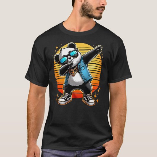 Funny Dabbing Panda Wearin a Sunglasses Panda Bear T-shirt (Voorkant)
