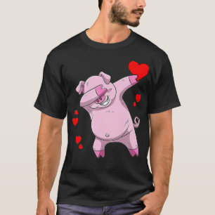 Funny Dabbing Pig Valentijnsdag cadeaus T-shirt
