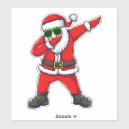 Funny Dabbing Santa Claus Shades Trendy Christmas Sticker