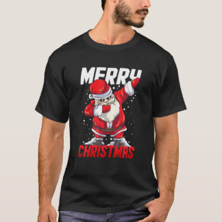 Funny Dabbing Santa Claus Xmas Kinder Gift Merry C T-shirt