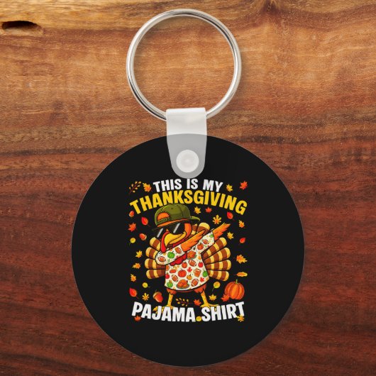 Funny Dabbing Turkey Thanksgiving Pajamas Pjs Srts Sleutelhanger (Voorkant)