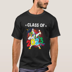 Funny Dabbing Unicorn Class of 2023 Afstuderen 23 T-shirt