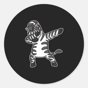 Funny Dabbing Zebra Dab Dance Stripe Lover Gift Ronde Sticker