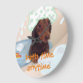 Funny dachshund chien baignoire murale horloge (Angle)