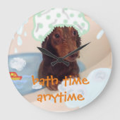 Funny dachshund chien baignoire murale horloge (Recto)