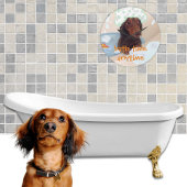 Funny dachshund chien baignoire murale horloge